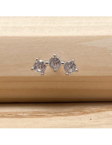 Barbell boule 1.2/6 trois brillant argent