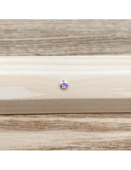 Piercing nez barbell angle brillant cœur