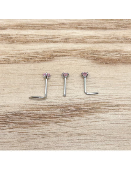 Piercing nez barbell angle brillant