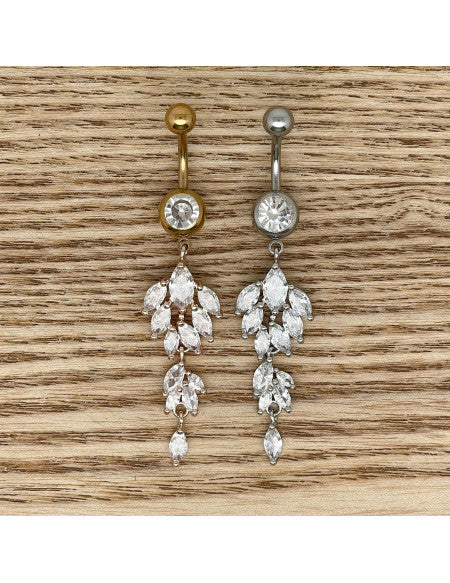 Nombril pendentif feuilles