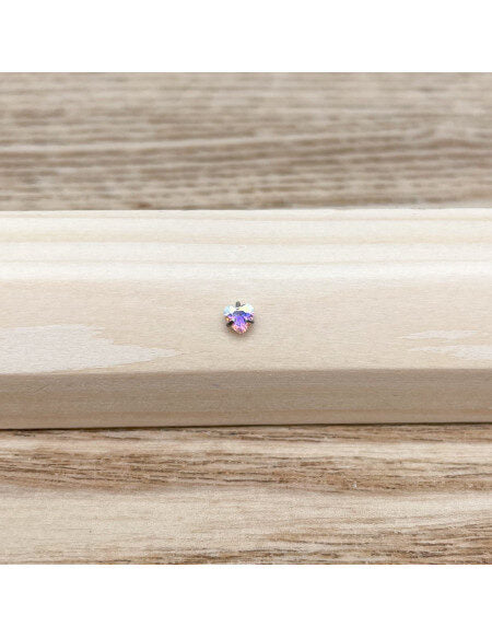 Piercing nez barbell angle brillant cœur